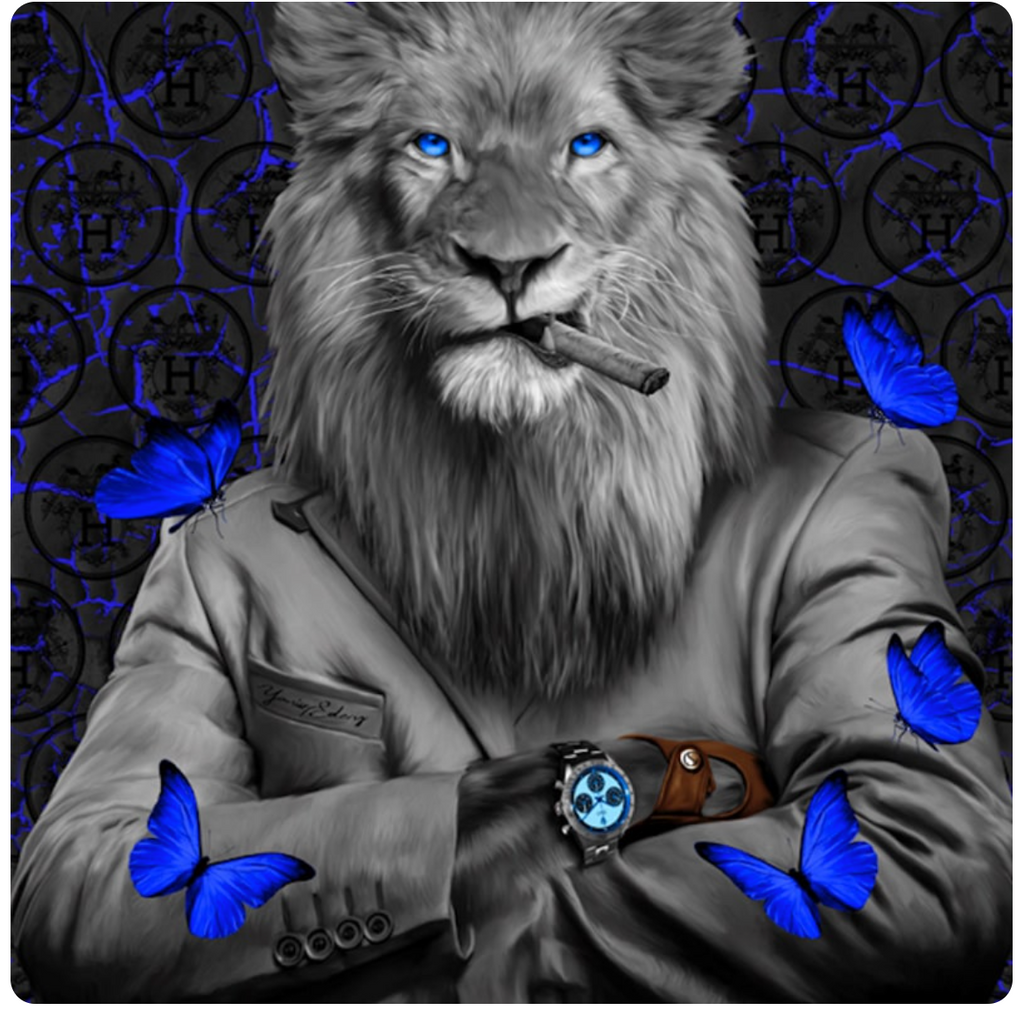 Lion Blue Eyes
