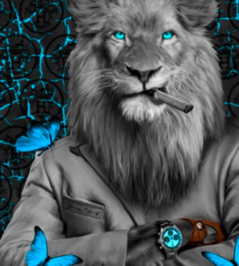 Lion Big Blue Sky