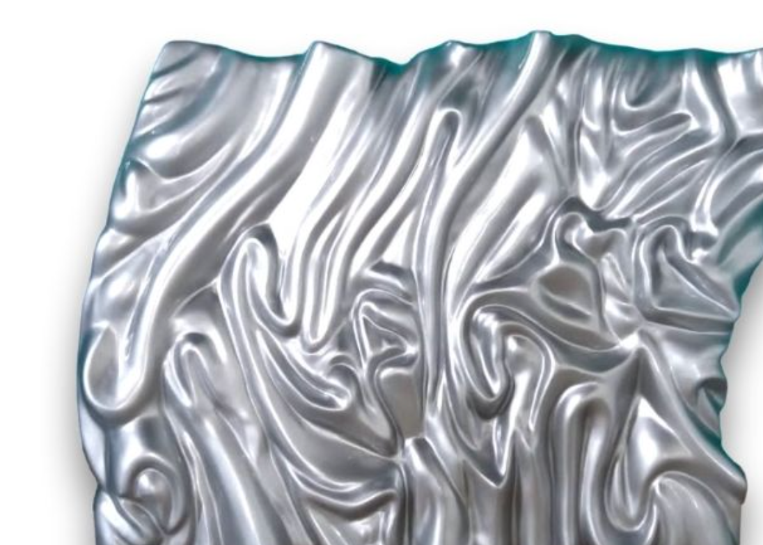 Wall Sculpture Silver Abstract