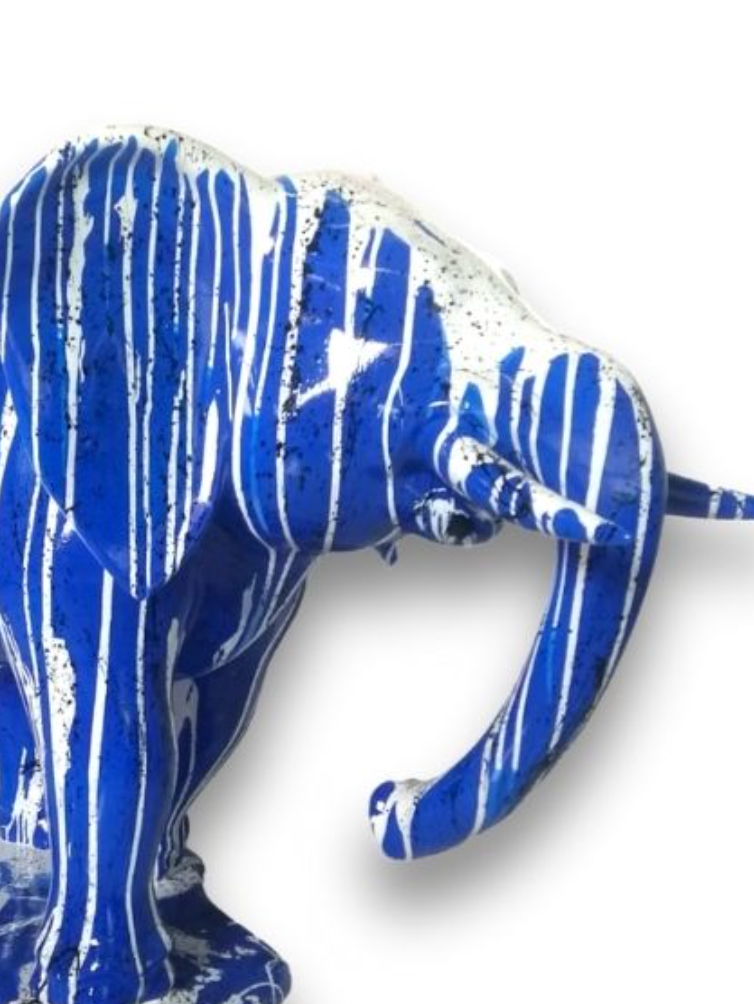 Blue Elephant With Drippings