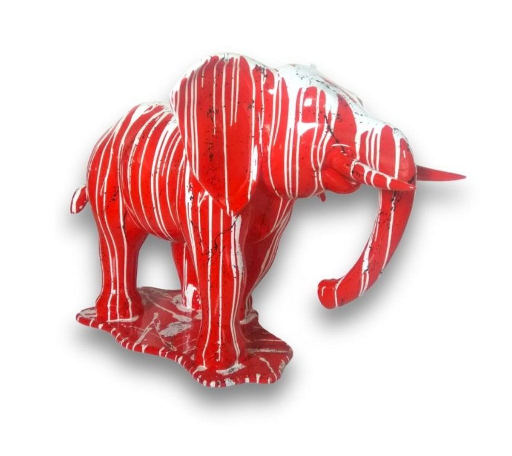 Red Elephant With Drippings