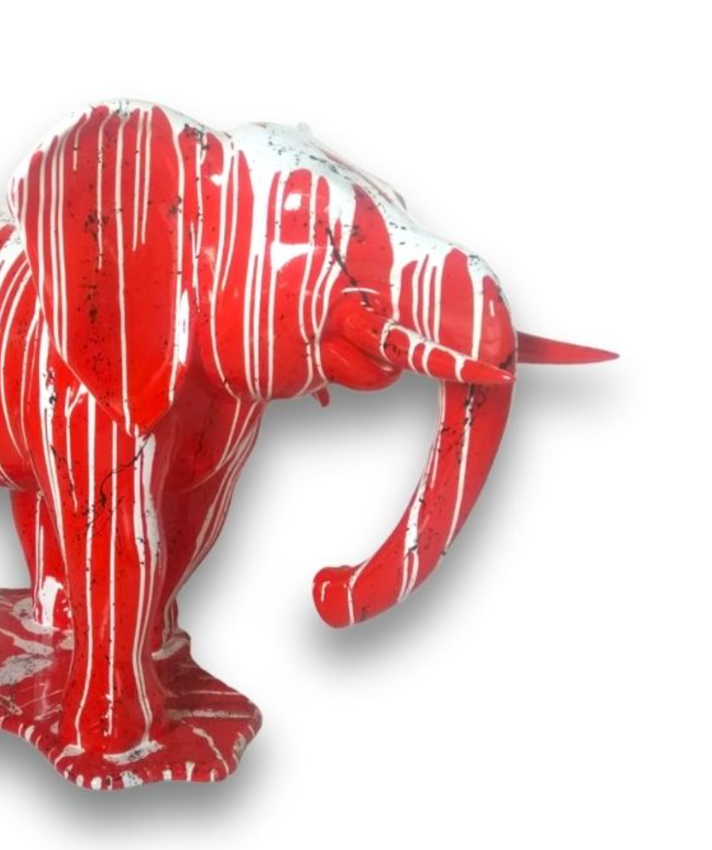 Red Elephant With Drippings