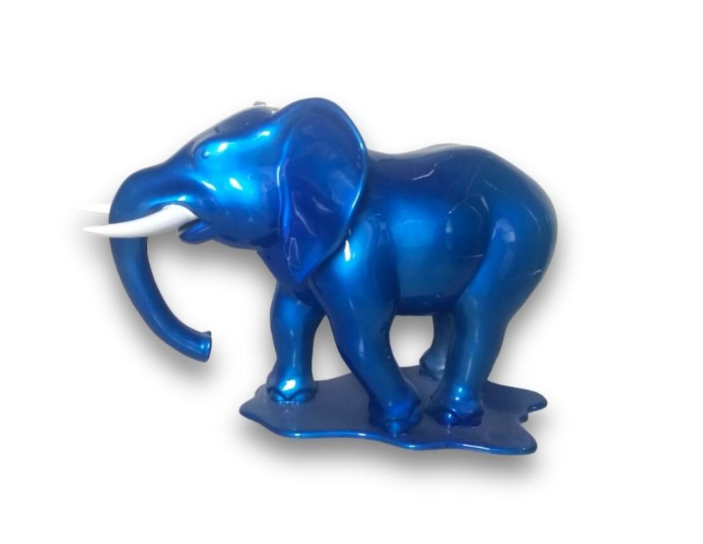 Blue Metallic Elephant