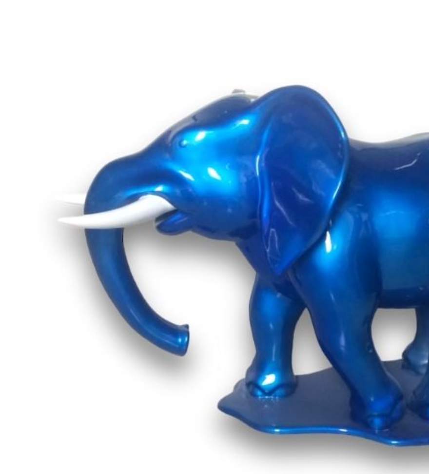 Blue Metallic Elephant
