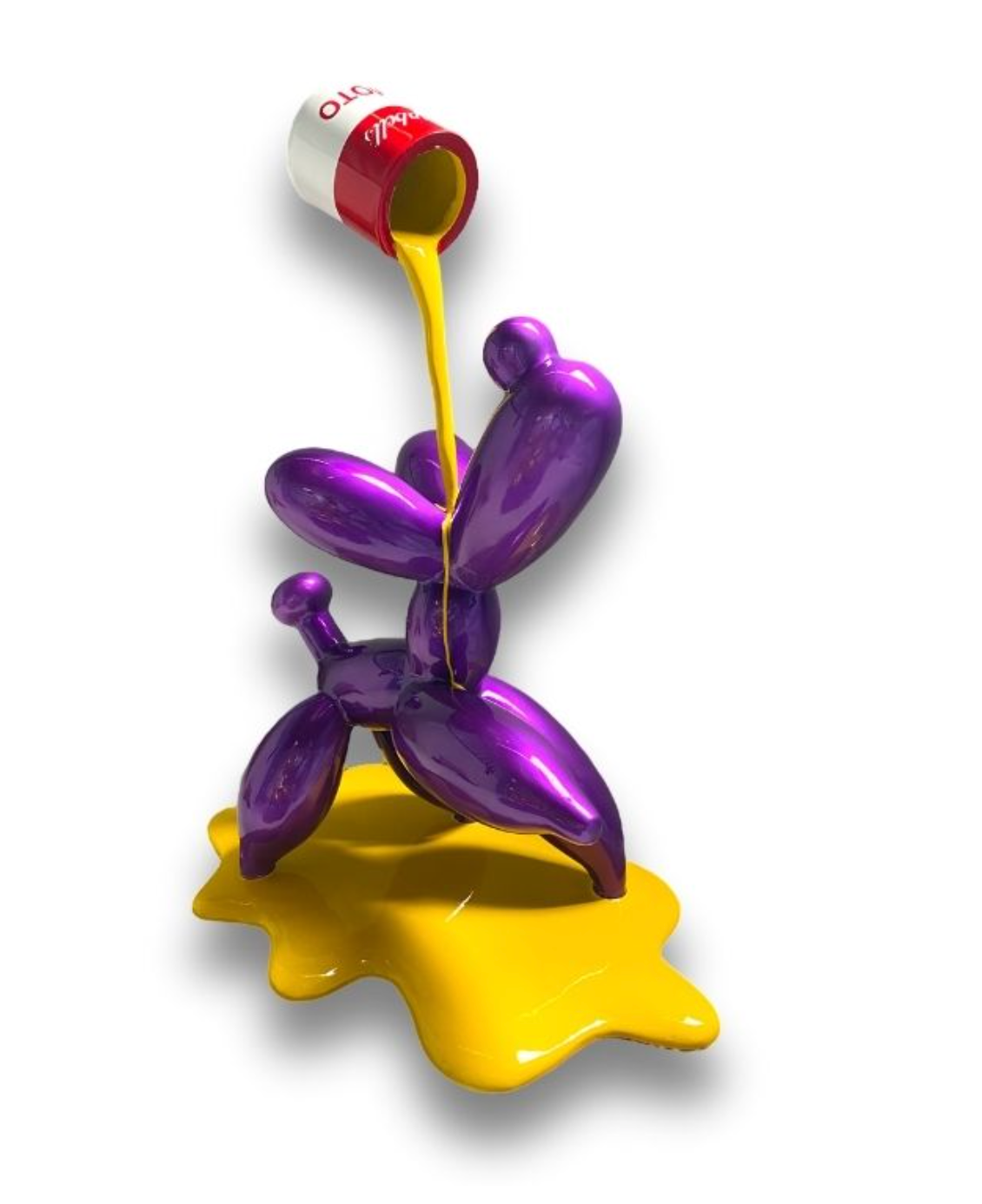 Running Balloon dog With A Can Purple