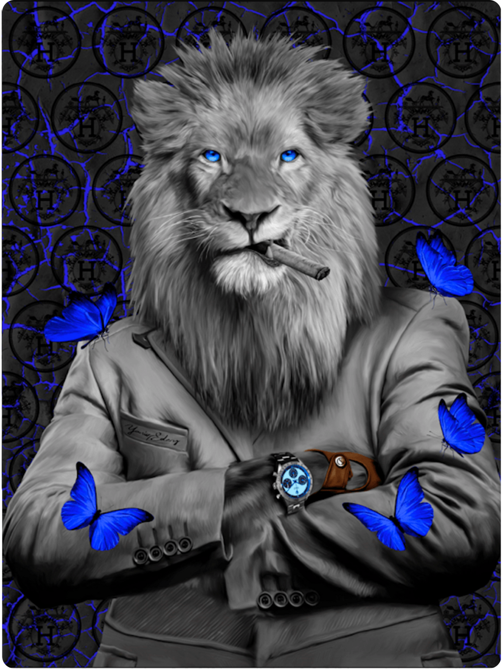 Lion Blue Eyes
